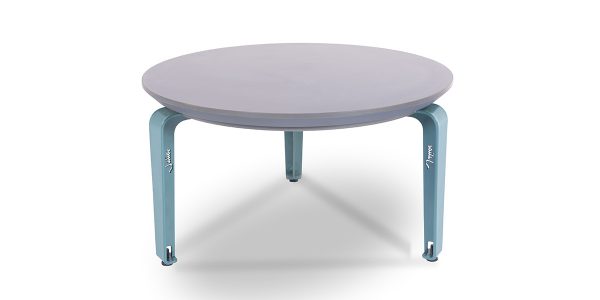 Capri round coffee table, part of Capri executive and managerial family, is produced in two sizes, 80 and 65 cm. A negative slope at the edge of the table, with polyurethane coating, is the special feature of the product.