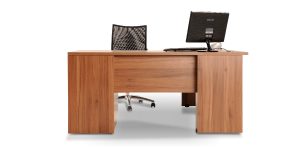 Nastaran managerial desk offers three drawers with file hanging and binder placing ability.